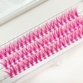 thumbnail image 1 of 30P Colorful Hot-melt Cluster False Eyelashes, Handmade Shiny Purple & Blue, Stage Style Gradient Lashes for Self-grafting, 1 of 5