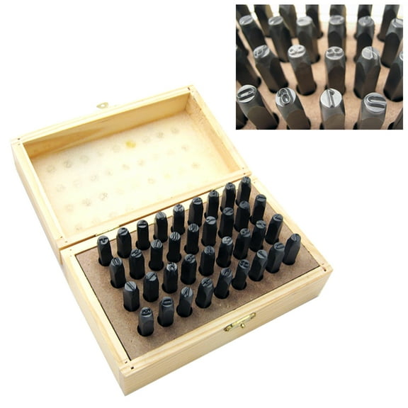 30PC 6mm 5/16" Letter Stamp Set Metal Punch Stamping Pressing Tools Case Jewelry