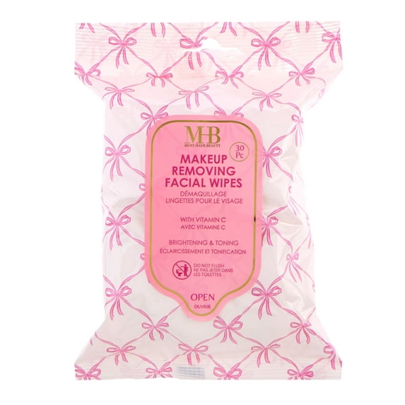 MHB Gentle Makeup Removing facial wipes for Face and Eyes, 30 pack