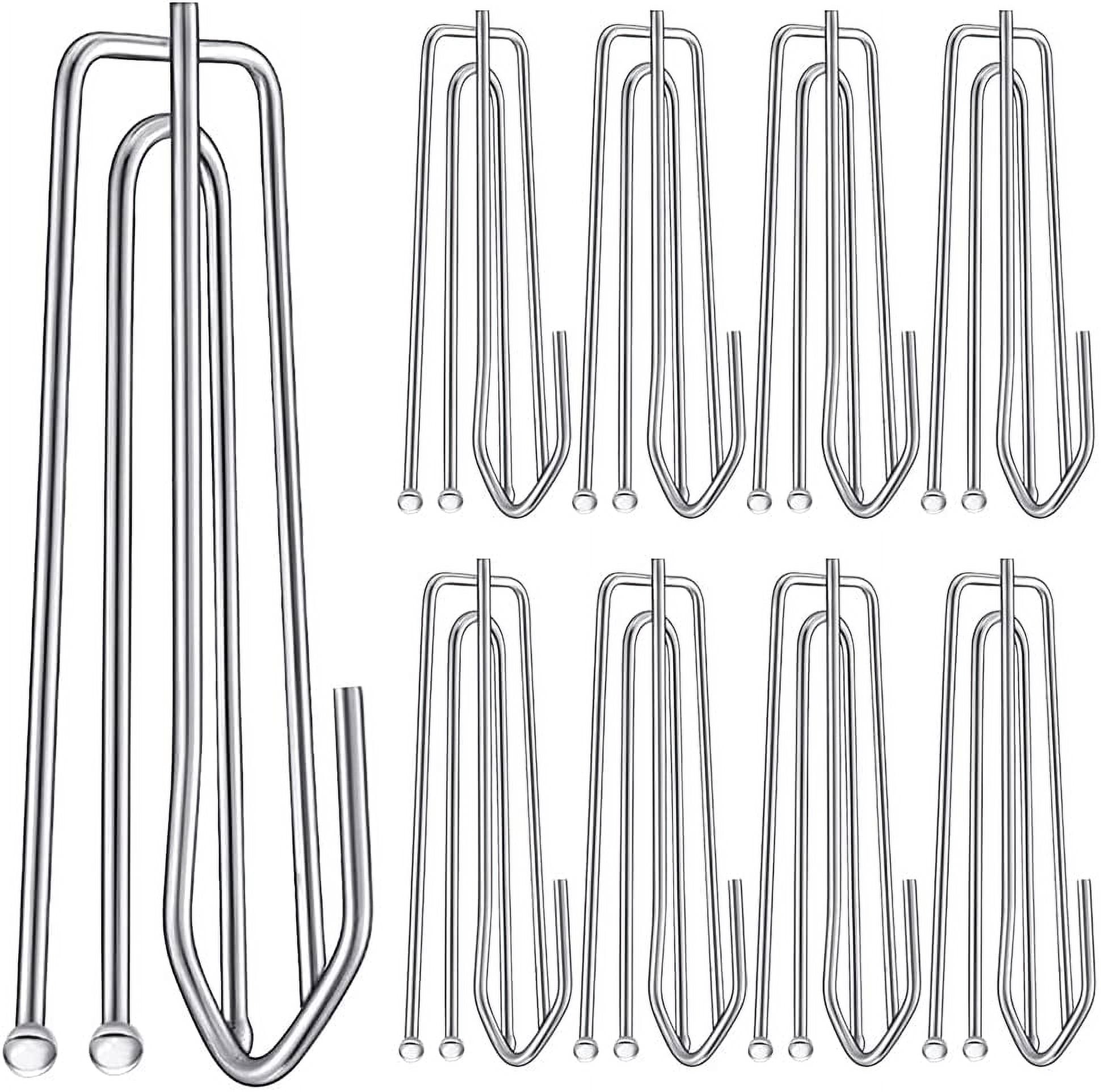30PC Stainless Steel Curtain Pleat Hooks, 4 Prongs Pinch Pleat Clips for Drapes