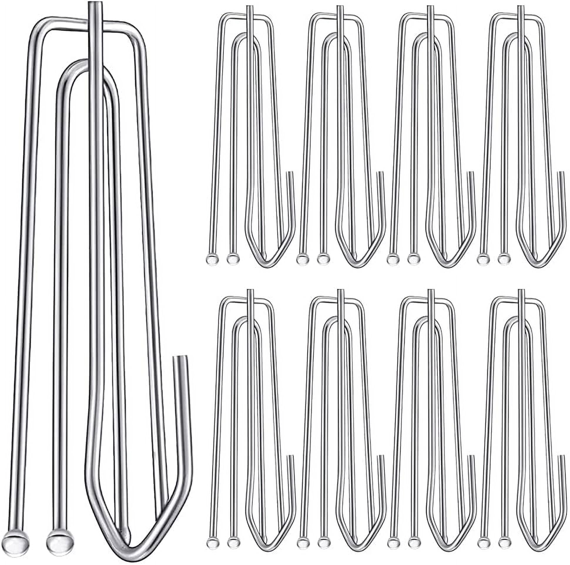 Zendure 30PC Stainless Steel Curtain Pleat Hooks Drapery Hook Pin Pleated Drapes 4 Prongs Pinch Clips Traverse Pleater End Hangers Window Door Bathroom