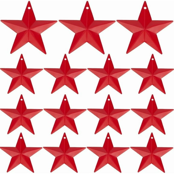 30PCS 1.9" Red Metal Star Decor Barn Star with Hole Iron Vintage Wall Arts Hanging Wall Decors for Crafts House Christmas Indoor Outdoor DIY Handmade Accent