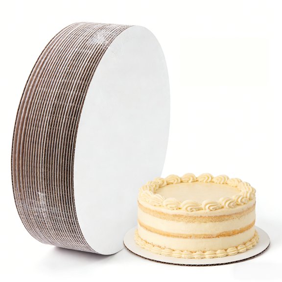 30PCS 10 Inch White Corrugated Cake Board, Heavy Duty Cake Base for Wedding/Birthday Cake Display