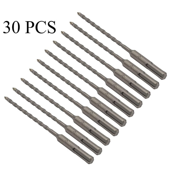 30PCS 3/16"x6" Drill Bit Set SDS Plus Rotary Hammer Concrete Masonry Carbide Tip