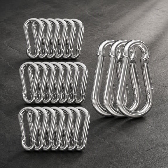 30PCS 4 Inch Carabiner Clips, M10 3/8" Spring Snap Hooks, Galvanized Steel Quick , 770lbs Capacity, for Swing Hammock Gym Camping