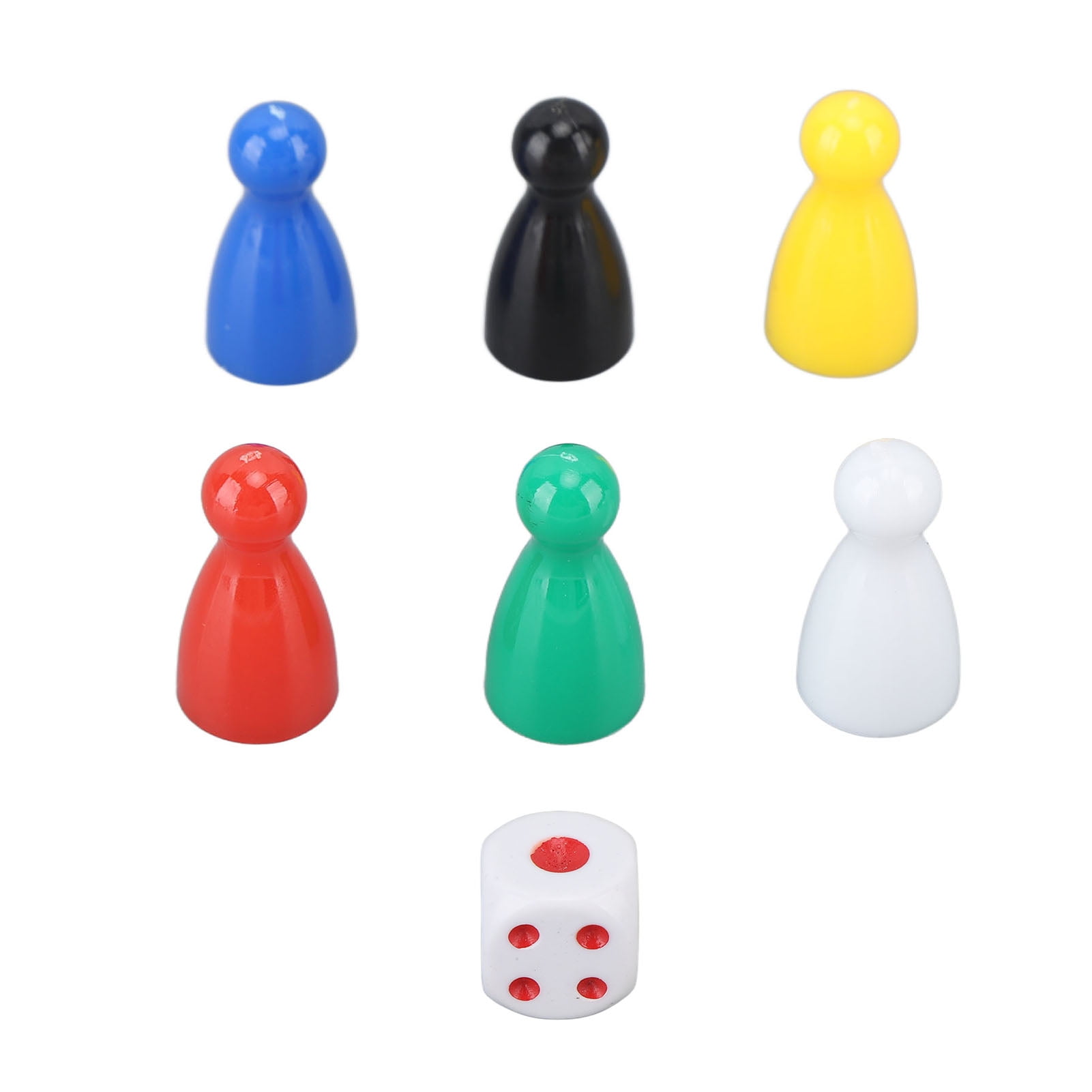 30PCS 6 Color Chess Pieces 5PCS 6 Sided Dice Plastic Chess Game Pieces