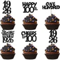thumbnail image 1 of 30PCS Black 100th Birthday Cupcake Toppers Glitter One Hundred Years 100 Fabulous Happy 100 Straight Outta 1926 Cupcake Picks for 100th Birthday Anniversary Party Cake Decorations Supplies, 1 of 7