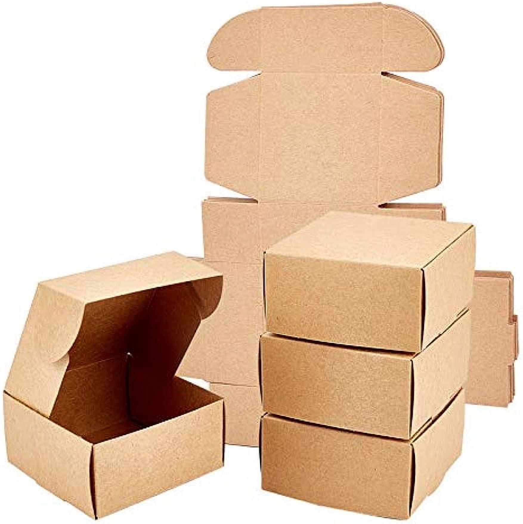 30PCS Brown Square Kraft Paper Box Assembled 2inch Festival Gift