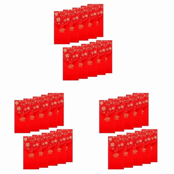 30PCS Chinese New Year Red Envelopes Lucky Money Envelopes Spring Festival Red Packet for New Year Wedding (7X3.4 Inch)