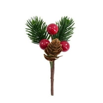 30PCS Christmas Floral Picks, Pine Cone Holly Berry Stems for Crafts, Artificial Christmas Picks and Sprays, Red Berry Branches Greenery for Christmas Home Decor, Garland, Wreath