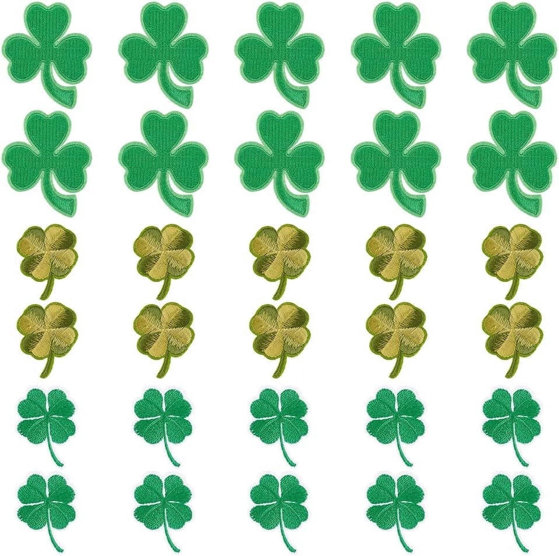 30PCS Clover Shamrock Iron On Patches (Green 1.8~2.4x1.4~2 inch ...