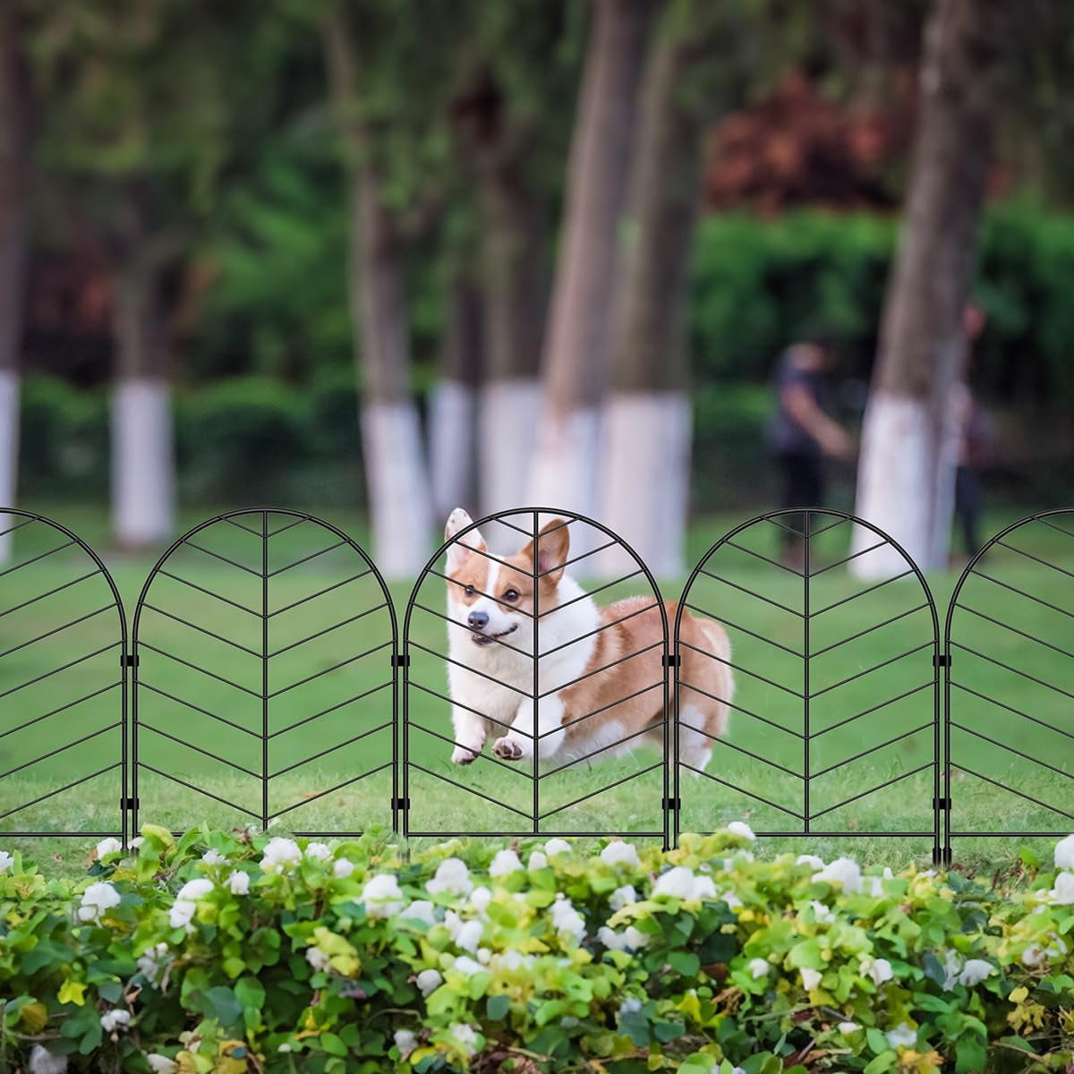 Oumilen 30 Pcs Decorative Garden Fence, 22" (H) x 32FT (L) Animal Barrier Fence Arched