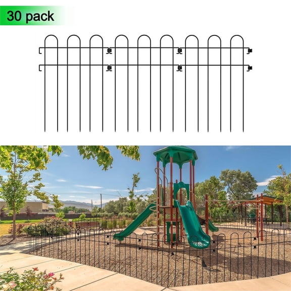 30PCS Decorative Rustproof No Dig Metal Garden Fence - Animal Barrier for Lawns, Vegetable Gardens & Path Edges