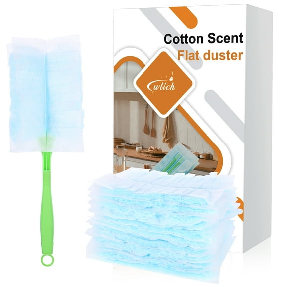 30PCS Disposable Dusters Refills,180 Degree Dusters Disposable Duster Heads Blue Electrostatic Replacement Head for Home Office Blinds Ceiling Fans Furniture Multi-Surface Dusting