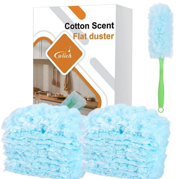 30PCS Disposable Dusters Refills,Bulk Heavy Duty Dusters Refills 360 Degree Dusters Blue Electrostatic Replacement Head,Disposable Duster Heads for Blinds Ceiling Fans Furniture Multi-Surface Dusting