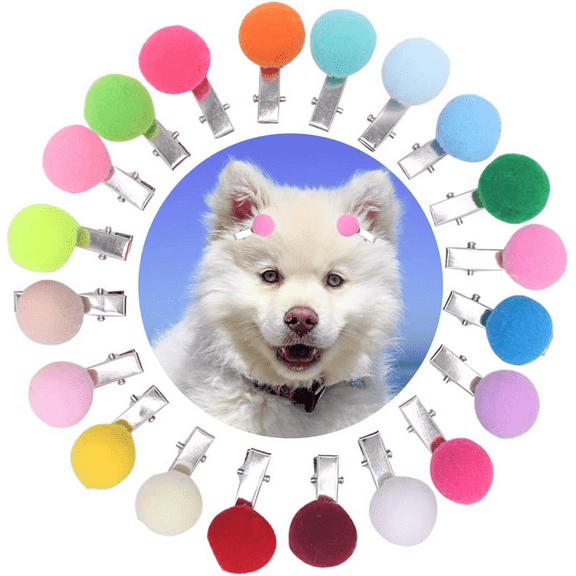 30PCS Dog Hair Clips, Puppy Hair Clips Pet Hair Barrettes for Christmas Party Cat Dog Grooming Accessories (Random Color)