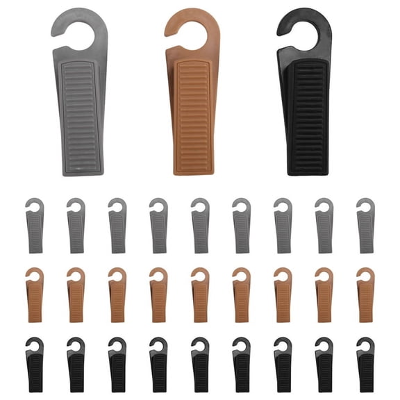 30PCS Door Stop Block Wedge Stopper Home Offices Rear Retainer Impact Stops with Hook