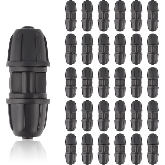 30PCS Drip Irrigation Fittings 1/4" Irrigation Tubing Coupling Lock Barbed Coupling for Drip Irrigation Tubing Anti-Drop Irrigation Coupling for Garden Drip Irrigation Parts