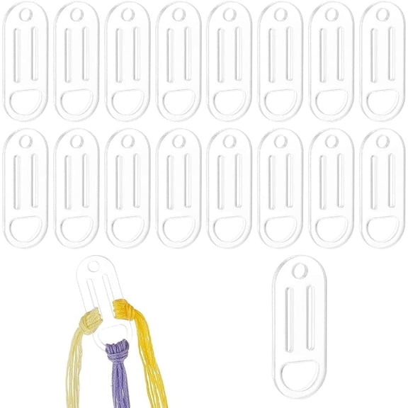 30PCS Embroidery Floss Organizer Oval Cross Stitch Bobbins Gourd Shape Thread Bobbin Clear Acrylic Thread Drops Floss for Cross Stitch Craft DIY Sewing Storage 5x2cm