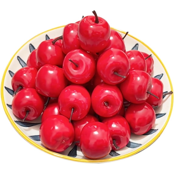 30PCS Fake Artificial Small Fruits Simulation Lifelike Mini Apple Model Party Festival Home Kitchen Cabinet Wedding Table Decoration Photography Props