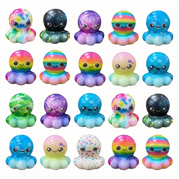30PCS Octopus Squishy Toys, Adorable Octopus Squishies, Classroom Prizes, Stress Relief, Christmas Stocking Stuffer, Birthday Party Gifts-Assorted Varieties