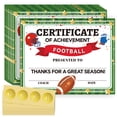 thumbnail image 1 of 30PCS Football Sport Certificates of Achievement Completion Award Recognition Paper with 32Pcs Gold Seal Stickers 9.8"x7.8" Rugby Blank Student Activities Award Graduation Certificates, 1 of 7