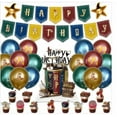 thumbnail image 1 of 30PCS For Harry Theme For Potter Birthday Party Decorations,With 1 Happy Birthday Banner Garland,16 Balloons,13 Cupcake Toppers for Party Supplies, 1 of 4