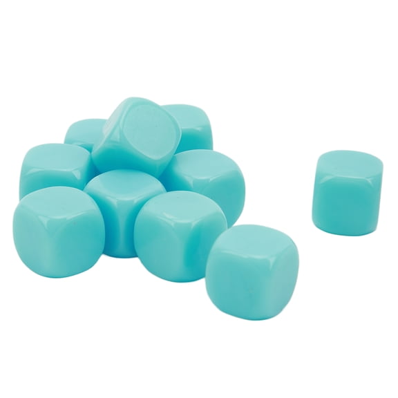 30PCS Fun Blank Dice Set DIY Puzzle Round Corner 6 Sided Dice for Board Games Math Learning Light Blue