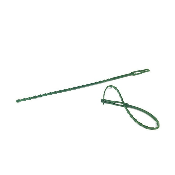 30PCS Garden Plant Ties – Reusable Green Plastic Tree & Vine Fastening Straps for Gardening, Multi-Purpose Plant Support Clips
