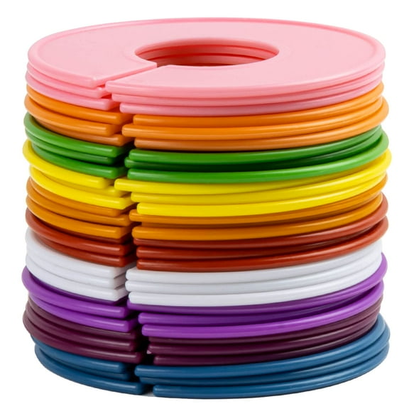 30PCS Garment Organizer Dividers, Closet Hanr Markers for Home Fashion Stores, Blank Labels to Sort Clothes by Week Season, 10 Colors