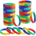 thumbnail image 1 of 30PCS Gay Pride Silicone Wristbands Rainbow Rubber Bracelets Bulk Gifts Pride Stuff Accessories Festival Party Decorations Supplies for Gay and Lesbian Men LGBT Parades Party, 1 of 6