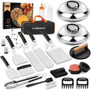 30PCS Griddle Accessories Kit for Blackstone Camp Chef, Flat Top Hibachi Grill Spatula Set with 2 Melting Domes and Meat Claws, Bbq Gifts set for man