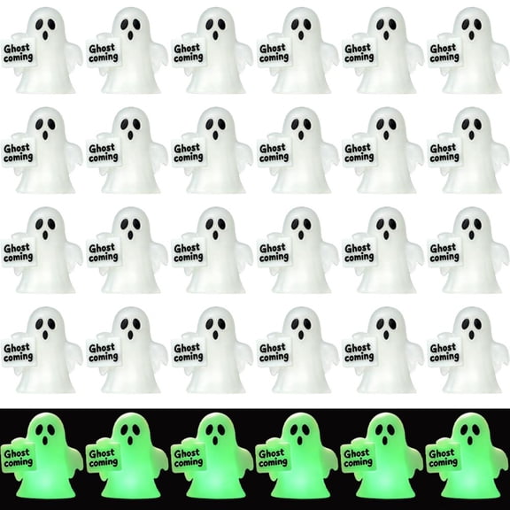 30PCS Halloween Mini Ghosts Figures,Luminous Tiny Ghost Figurines Bulk