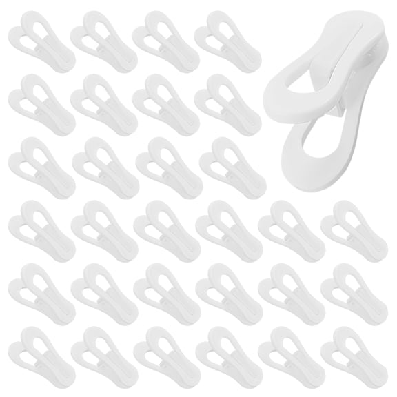 30PCS Hanger Clips , Multi-Purpose Hanger Clips for Hangers, Finger Clips for Plastic Clothes Hangers, Pants Hangers Clips ,White