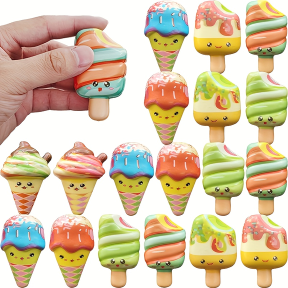 30PCS Ice Cream Squishy Toys, Funny Ice Cream Design, for Christmas Party Favors, Birthday Party Gifts, Christmas Stocking Stuffers, Classroom Prizes
