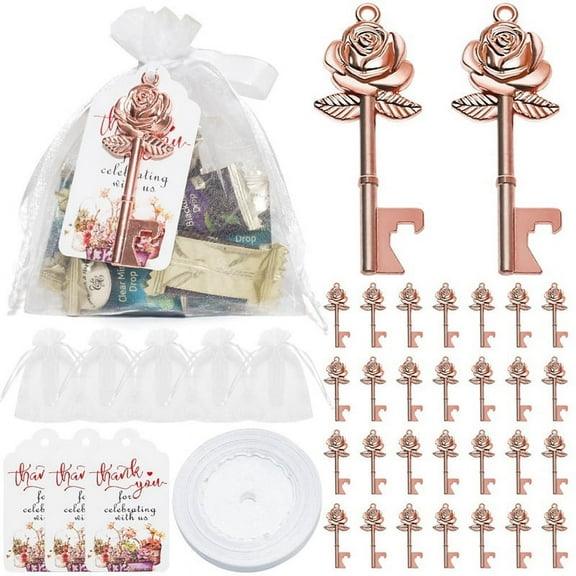 30PCS Key Bottle Opener Paper Card Marriage Wedding Decoration Bridal Shower Gifts Wedding Souvenir Favors for Guests,B