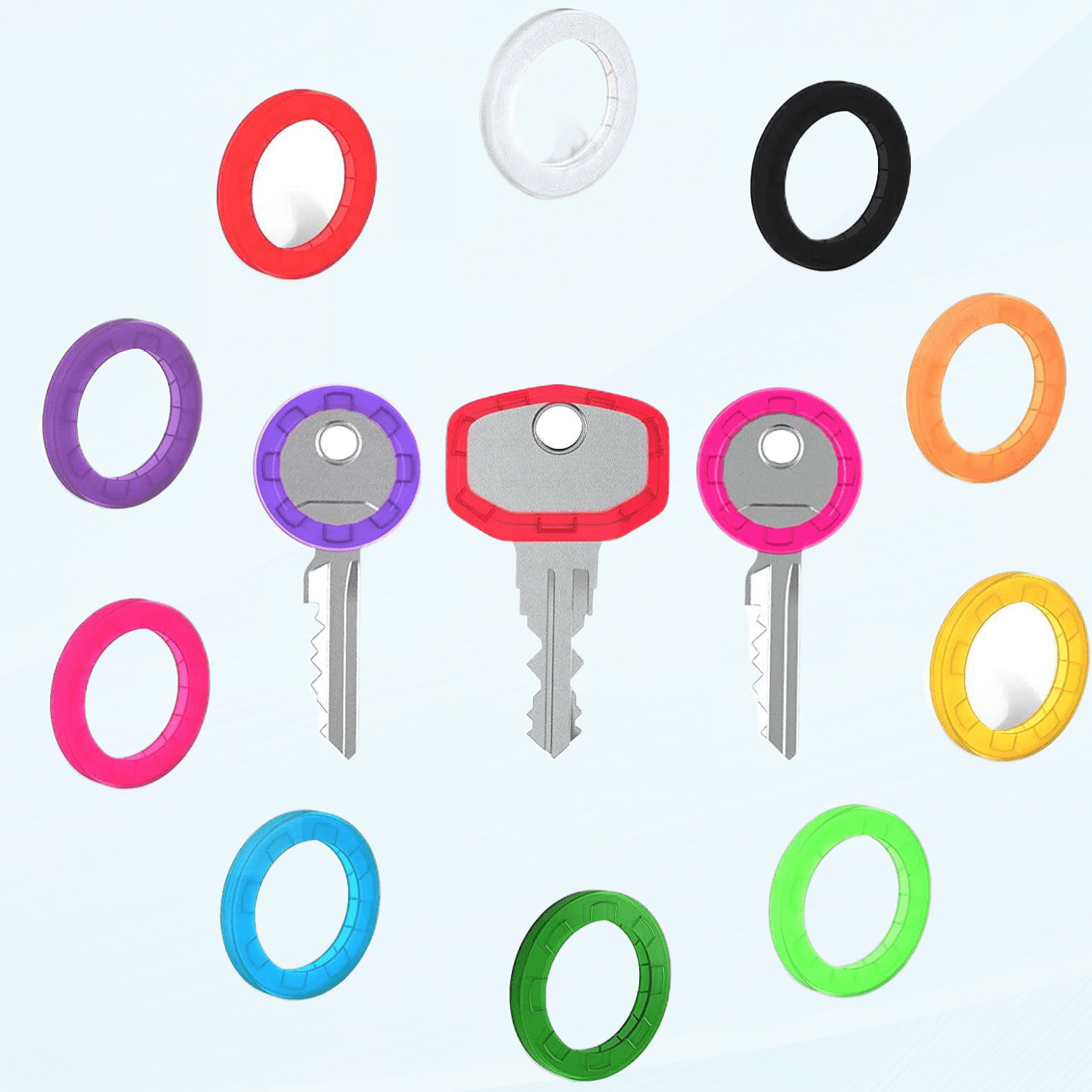 30PCS Key Caps Covers Tags, House Key Covers Color Key Coded Key ID