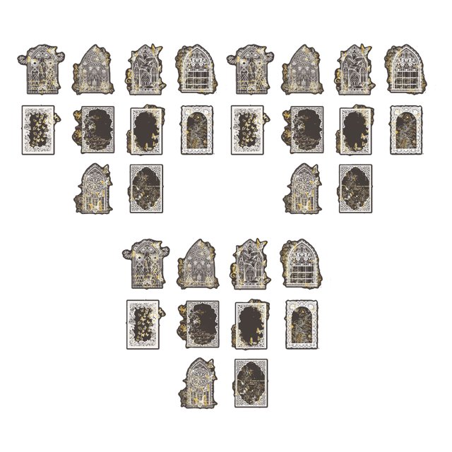 30PCS Lace Stickers PET Decorative Scrapbook Aesthetic Stickers Vintage