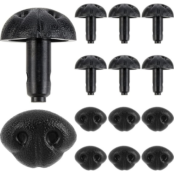 30PCS Large Plastic Matte Safety Noses Crochet Noses Sew Dog Nose Black Teddy Bear Noses Doll Making Supplies Nose for Amigurumi Craft Doll Puppet Plush Bear Accessories 15mm