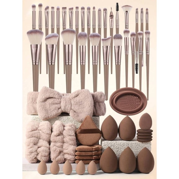 30PCS Makeup Brush Sets Premium Synthetic Hair Eyeshadow Blending Brush Sets Cosmetics Tools+24PCS Makeup Tools Set