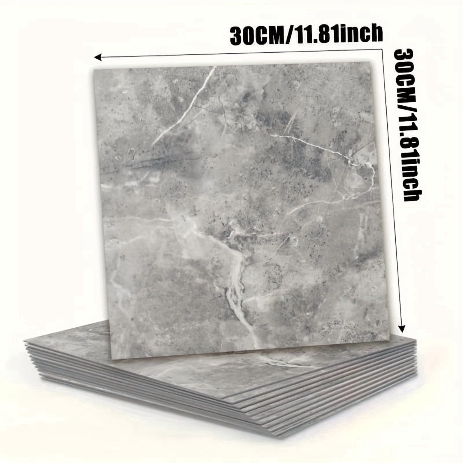 30PCS Marble Peel & Stick Backsplash Wall Tiles, Peel Stick Tile, PVC Foam Wall Panels for Kitchen,Bathroom,Living Room - Silver&Gray