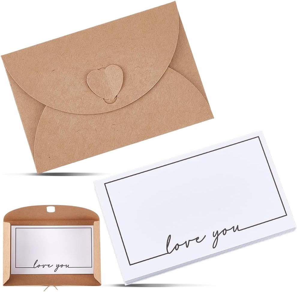 30PCS Mini Envelopes with Heart Shaped Clasp Envelopes with Cards Mini ...
