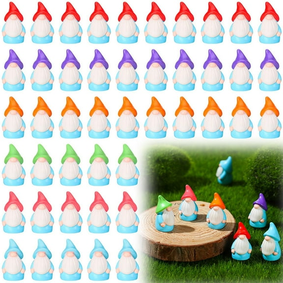 30PCS Mini Resin Gnomes, 6 Colors Tiny Gnomes to Hide Miniature Dwarf Figurines Gnome Statue Small Gnomes Figures for Miniature Landscape Garden Outdoor Patio Yard Plant Pots Decor