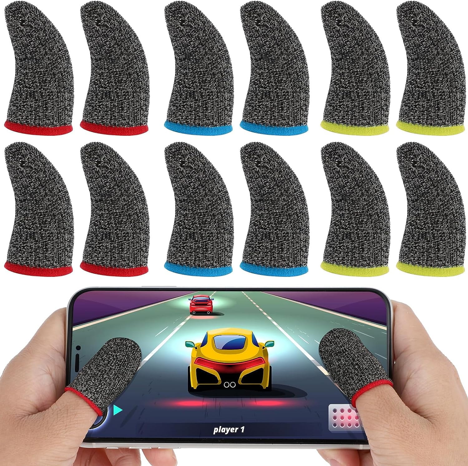 30PCS Mobile Finger Sleeve Thumb Sleeves Gamer Gloves Thumb Sleeves