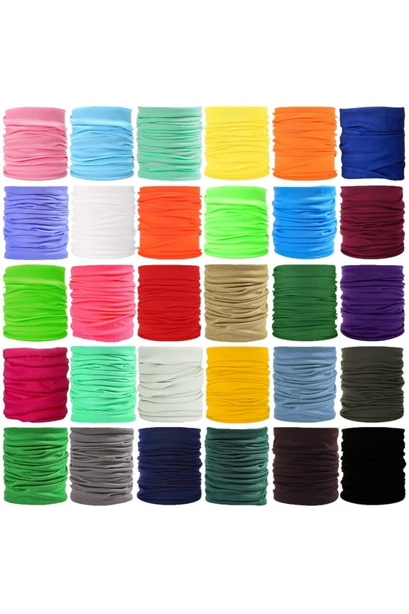 30PCS Neck Gaiters Scarf Head Wrap Headwear Balaclava Face Mask Sun Bandanas for Women Men Running,Cycling,Fishing