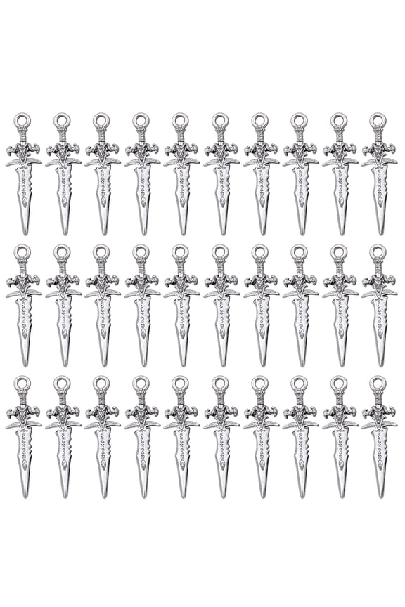 30PCS Necklace Pendants Small Swords Charm Jewelry Findings Suitable for Creative Jewelry and Handmade Craft Projects