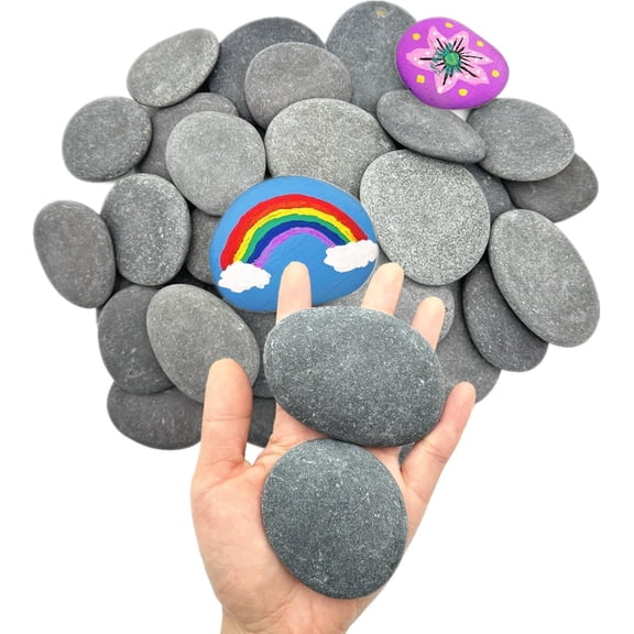 30PCS Painting Rocks, 2"-3" Inches DIY Rocks Flat & Smooth Kindness Rocks for Arts, Crafts, Decoration, Natural River Rocks for Painting,Hand Picked for Painting Rocks