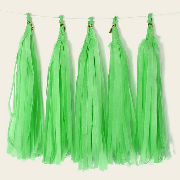 30PCS Paper Tassels Tassel Garland DIY Hanging Solid Color Paper decorations Party Garland Decor for Party Wedding, Festival, Baby Shower Decoration-green