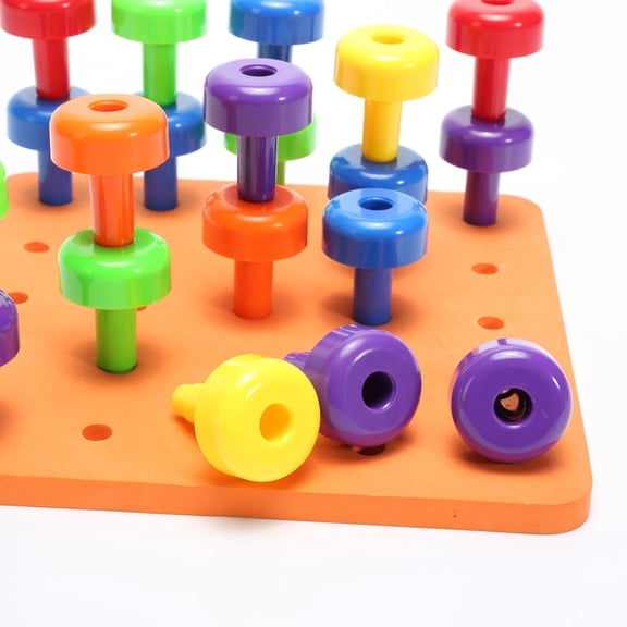 30PCS Peg Board Set Fine Motor Toy, Usupdd Toddler Pegboard Educational Play, 30 Piece Plastic Peg Board Learning Toy for Kids