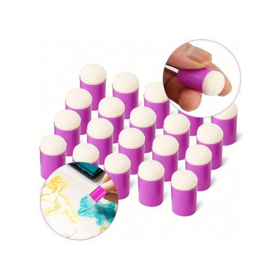30PCS Pink Finger Sponge Daubers Drawing Project Finger Painting Sponge Set For Card Making Painting Stamping Ink